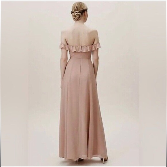 BHLD APRICOT RUFFLE BRIDESMAIDS DRESS SIZE 6 - Picture 2 of 5